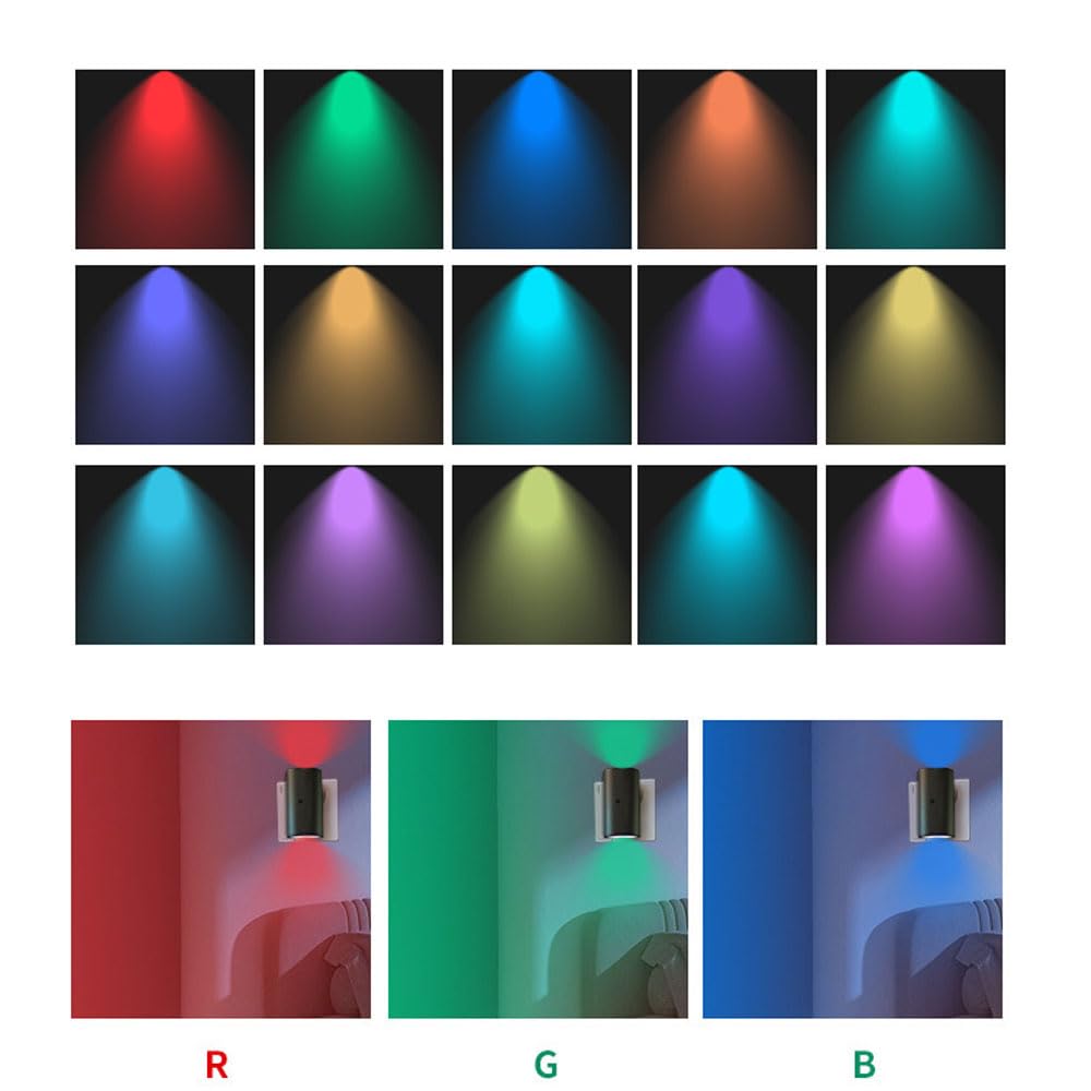 Veilleuse LED 16 couleurs avec télécommande – Plug & Play, aucune installation nécessaire pour la chambre, le salon, le bureau