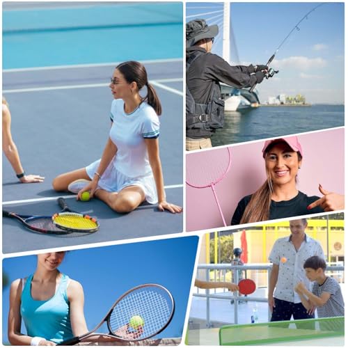 Image of 7Pcs Badminton Racket Grip, Badminton Grip, Tennis Overgrip Tape Self-Adhesive for Tennis /Badminton /Squash Racket Handle Grips (Pink + Yellow + Orange + Peacock Blue + Blue + Green + Purple)