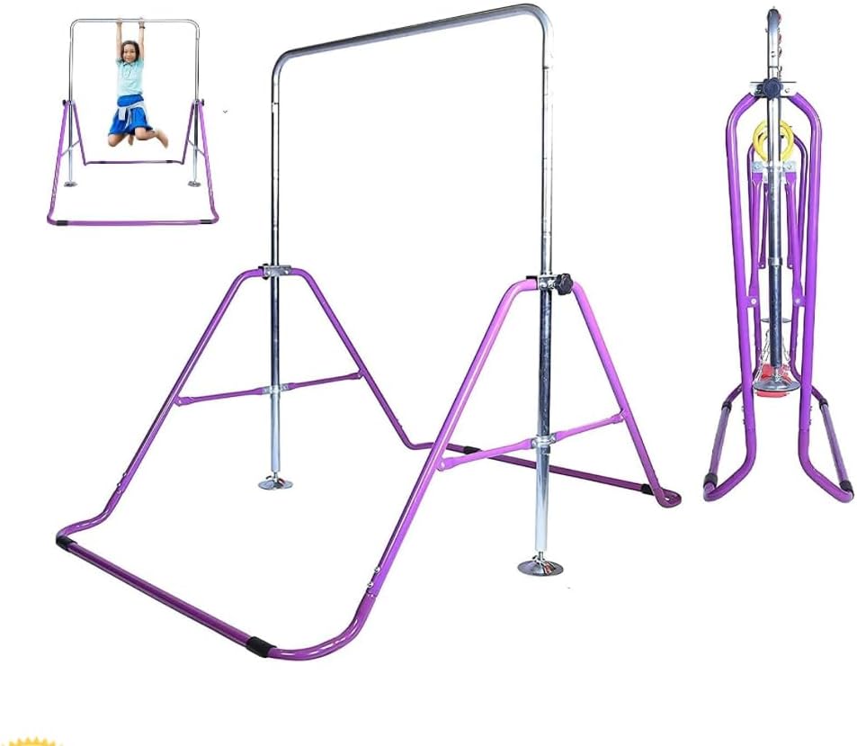 Gymnastics Expandable Junior Training Monkey Horizontal Bars Climbing Tower Child Play Training Pull Up Gym Purple