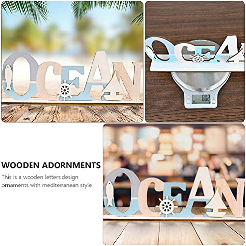BESTOYARD Nautical Table Sign Desktop Wooden Ocean Signs Mediterranean