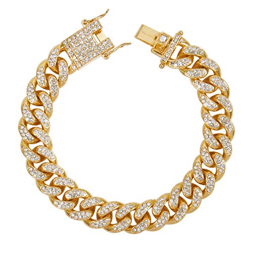 putouzip Miami Cuban Link Chains Set For Men 12/14/20mm 18K Gold Plated Diamond Fully Iced Out Chain Bracelet Necklace3