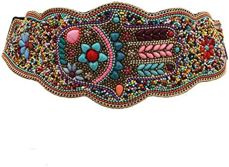 idealway Bohemian Women Belt Ethnic Strech Beaded Adjustable Waist Belly Chain Body Jewelry