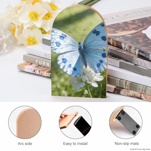 Sujetalibros de mariposa azul metálico para solucionar el desorden de carpetas y novelas 5