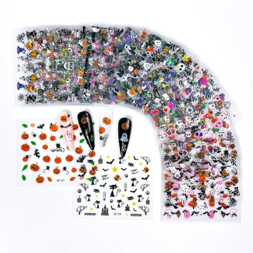 Tisaindor 30 Pcs Halloween Nail Art Stickers for Women