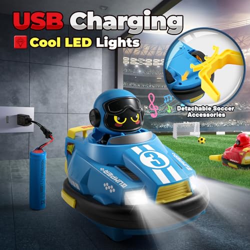 FRUSE Ferngesteuertes Auto ab 3 Jahre,2 Stück Autoscooter Ferngesteuert Kinder,RC Bumper Cars mit Musik und Licht,2,4 GHz Ferngesteuertes Fußballwagen RC Auto Spielzeug,Geschenke für Jungen Mädchen