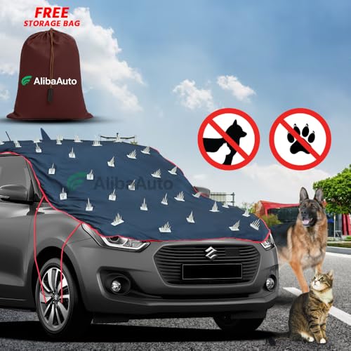 Image of WALSER Spike Car Cover for MG Comet EV | Anti-Climb Nail Guard for Dogs & Monkeys | Protects Bonnet, Roof & Dicky | UV, Dust & Snow Protection | Spike Cover with 4 Adjustable Hook