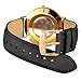 WOCCI 18mm Vintage Leather Watch Band for Men and Women, Gold Buckle (Black)