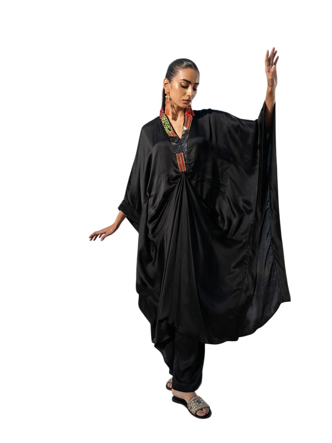 ishin Rich Embroidered Drape Co- ord Set-picture-18