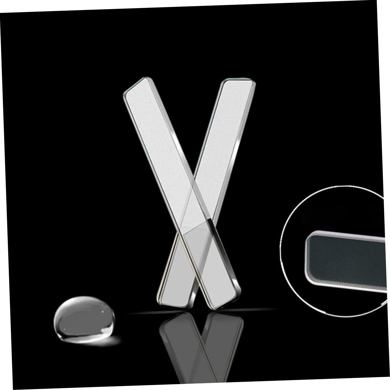 FOMIYES Juego De 3 Herramientas Esenciales Para Pulir Uñas Con Mango Cuadrado De Vidrio Para Limar Uñas Con Almacenamiento (2 Unidades)
