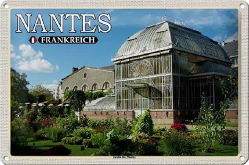 Plaque métallique 30 x 20 cm Nantes France Jardin des Plantes - DekoNo7