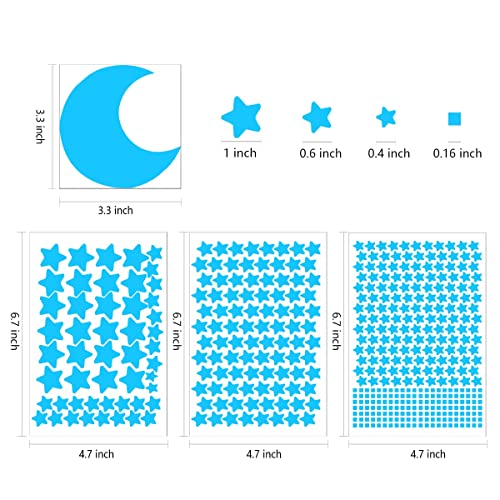 Glow Ceiling Stars Blue for Kids Bedroom Glow in The Dark Stars for Ceiling/Wall,Room Decor,Wall Stickers - Image 3