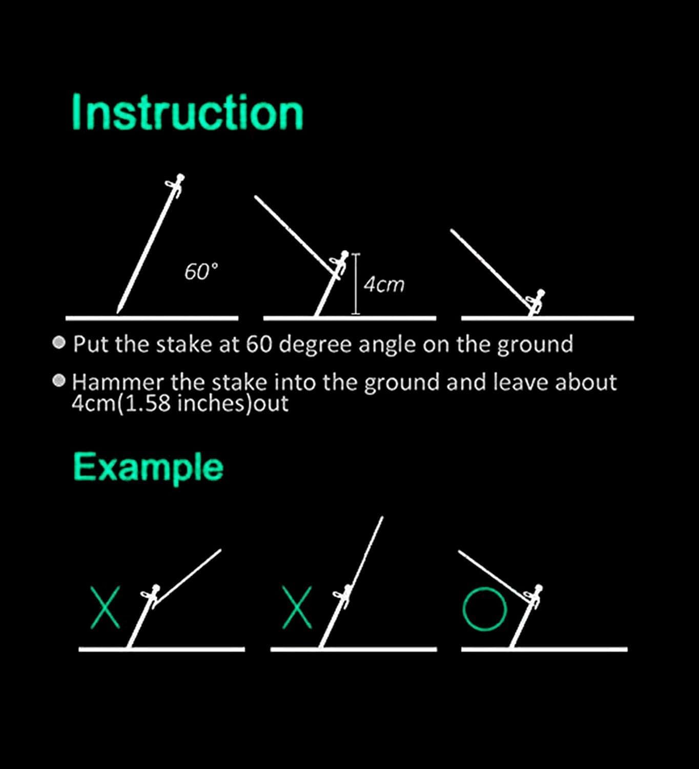 Equrroy6個パック 7.5インチ プラスチック杭 6本 ロープ6本 長さ6フィート 季節の屋外ディスプレイ、空気注入式装飾、キ