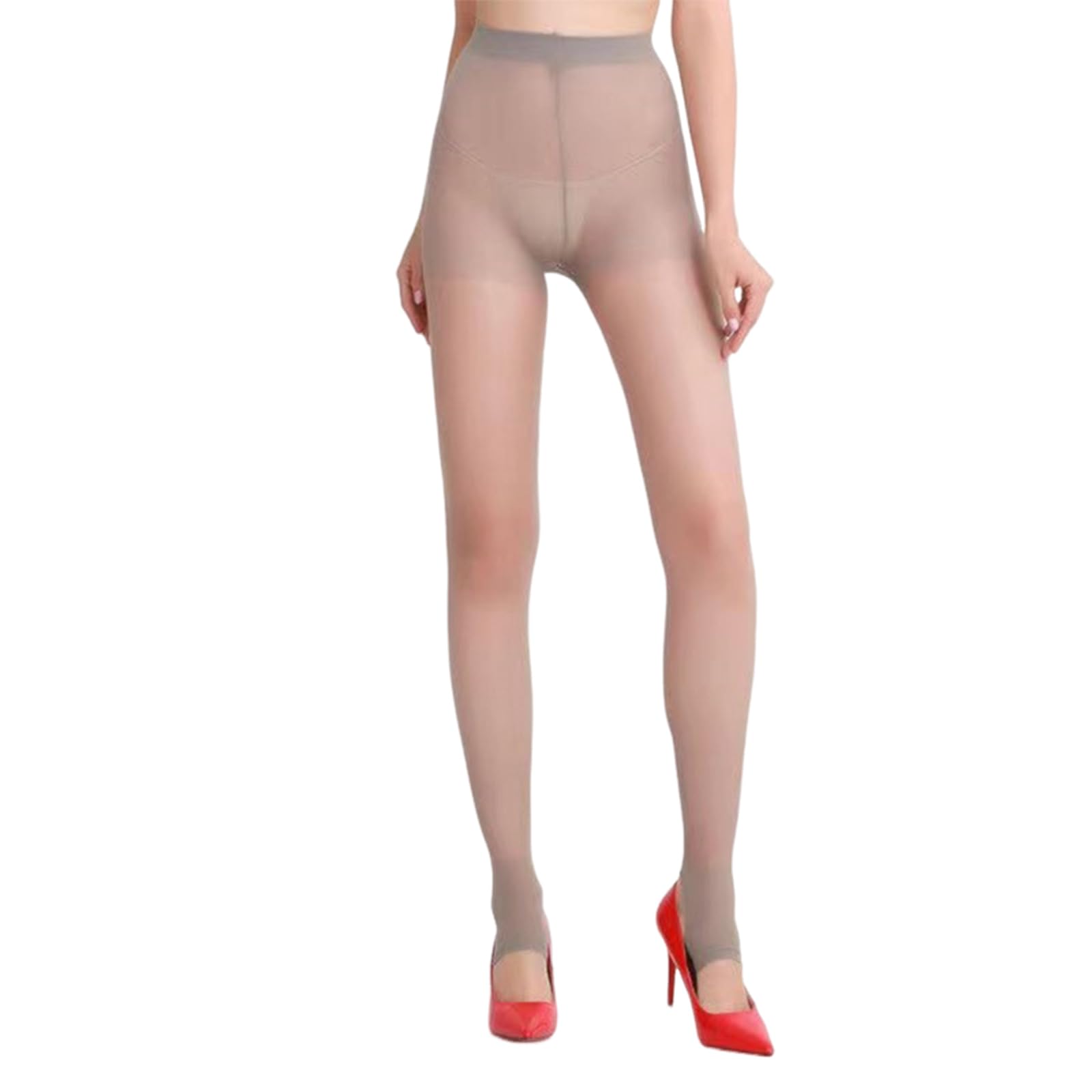 Maxtonser Women Thin See Through Footless Tights Sheer Silk Pantyhose Control Top Color Dance Leggings