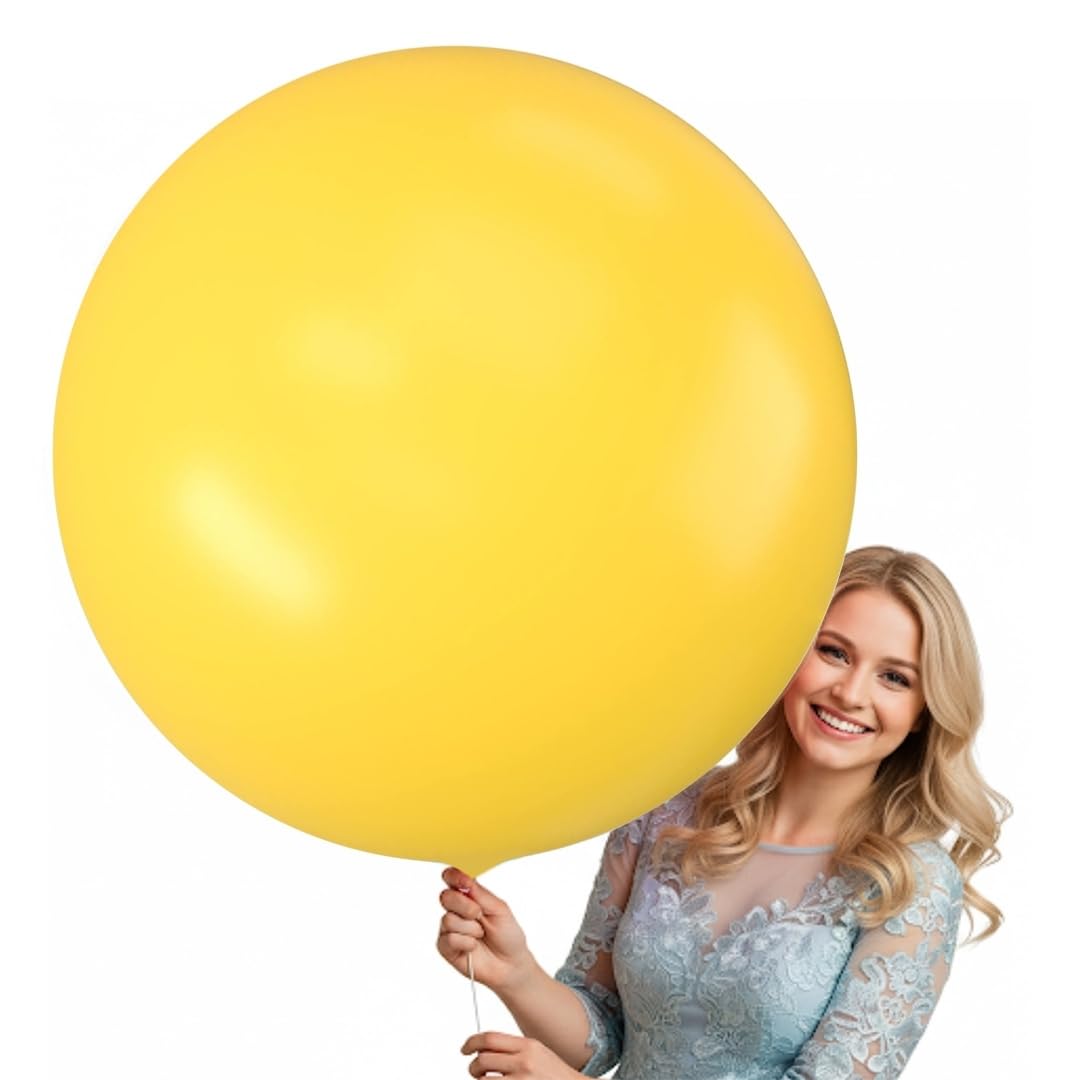 Wanna Party Large Macaron Yellow Giant 36 Inch Balloon/Big Round Jumbo Party Balloon/Bladder Balloon for Birthday, Wedding, Baby Shower, Anniversary and Event Decoration-image-14