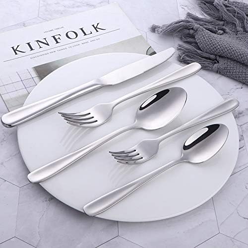 Buyer Star Fine Flatware Sets of 4, 20 Piece Silverware Set, 18/8 Stainless Steel Heavy Duty Flatware Cutlery Service for 4, Kitchen Utensils for Home Hotel Restaurant
