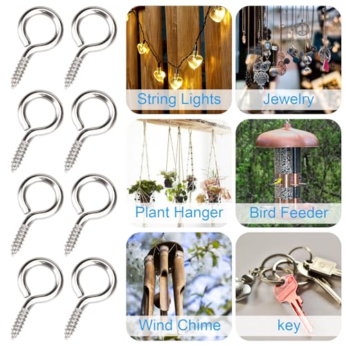 Aovchei YY-005 50Pcs 1 Inches 304 Stainless Steel Eye Screws thumb #5