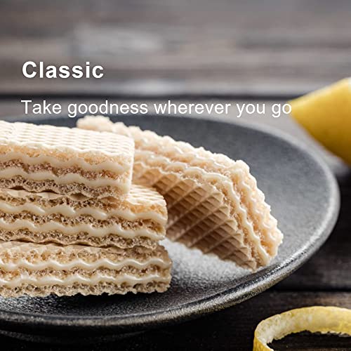 Image of Loacker Classic Lemon Wafers - Premium Crispy Wafer Cookies with Lemon Cream Filling - Multipack of 12 Snack Packs - NON-GMO - Sicilian Lemons - 45g /1.59oz, Pack of 12