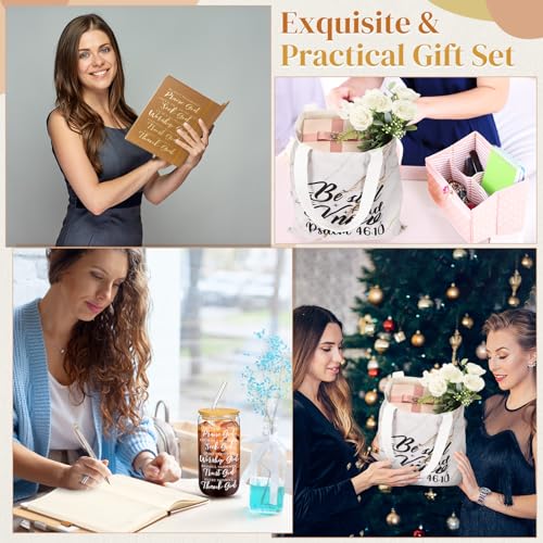 Image of Funnymoom 7 Pcs Christian Gift Set for Women Men Faith Religious Nativity Baptism Church Bible Spiritual for Christmas(Brown)