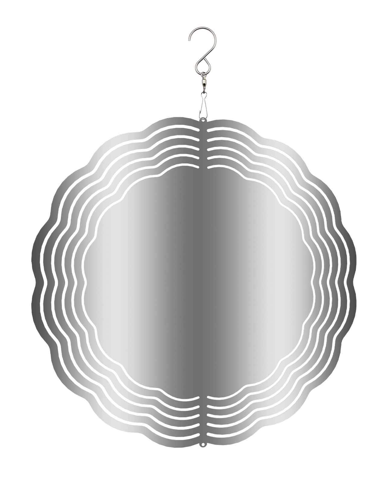 Abstract Wind Spinners, Gradient Dark Gray White Hanging Wind Spinners for Yard and Garden 3D Stainless Steel Metal Sculptures Crafts Ornaments 12 Inch