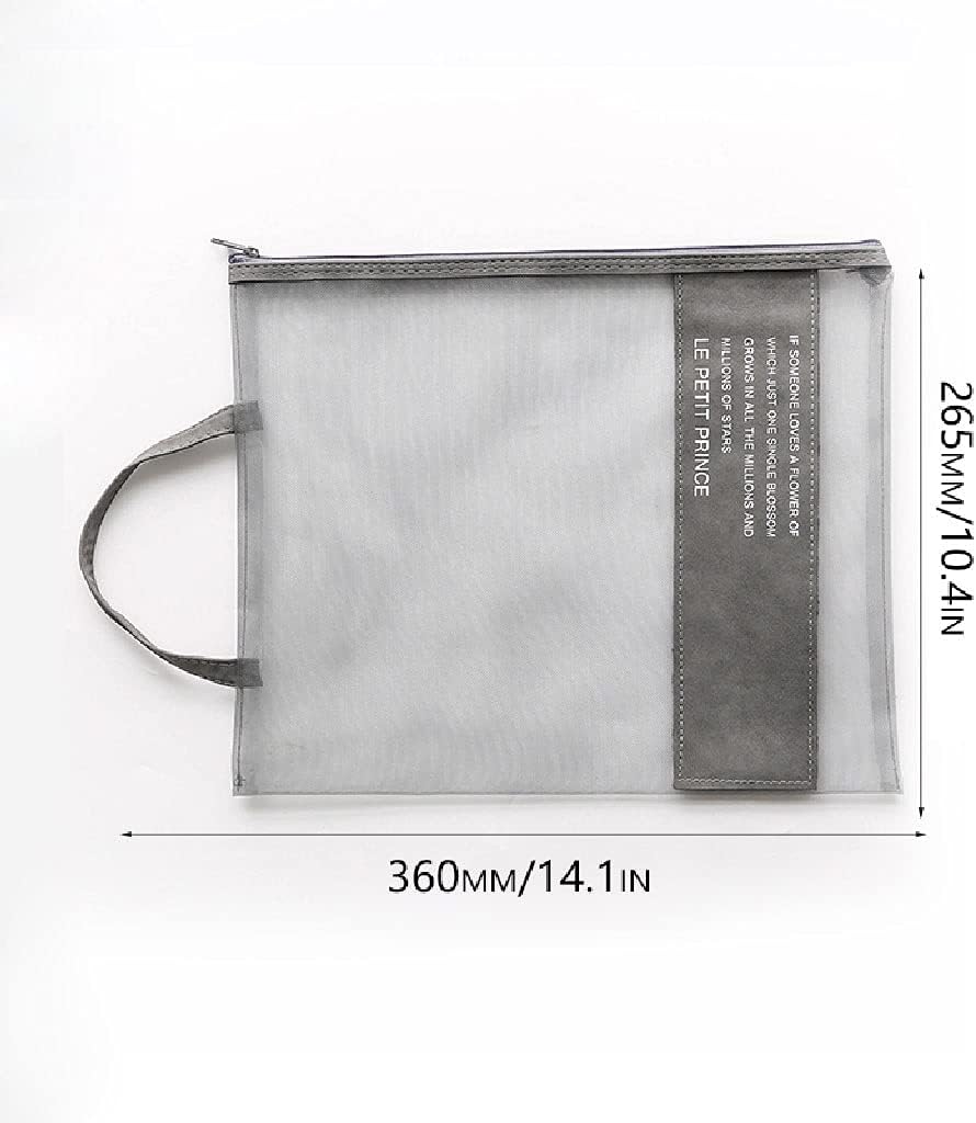 Art Portfolio Bag Poster Storage Bag Board Holder with Handle and Zipper Organizer Transparent Bag for Travel Storage (Color : Black)