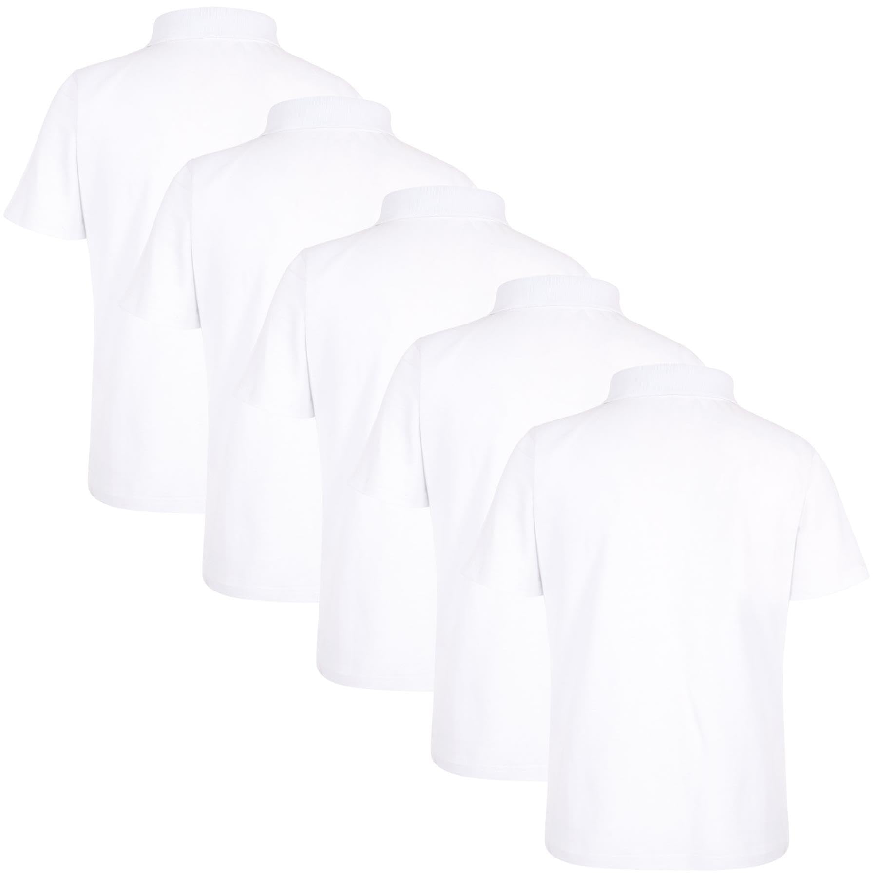 A2Z 4 Kids Niñas Niños Camisetas Polo Plain Verano Camisetas y Camisetas sin Mangas Moda Sensación Suave - PL Polo T Shirt White 5 Pack 3-4