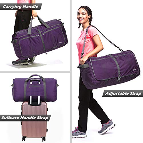 Gonex 100L Foldable Travel Duffel Bag for Luggage Gym Sports, Lightweight Travel Bag with Big Capacity, Water Repellent (Purple)