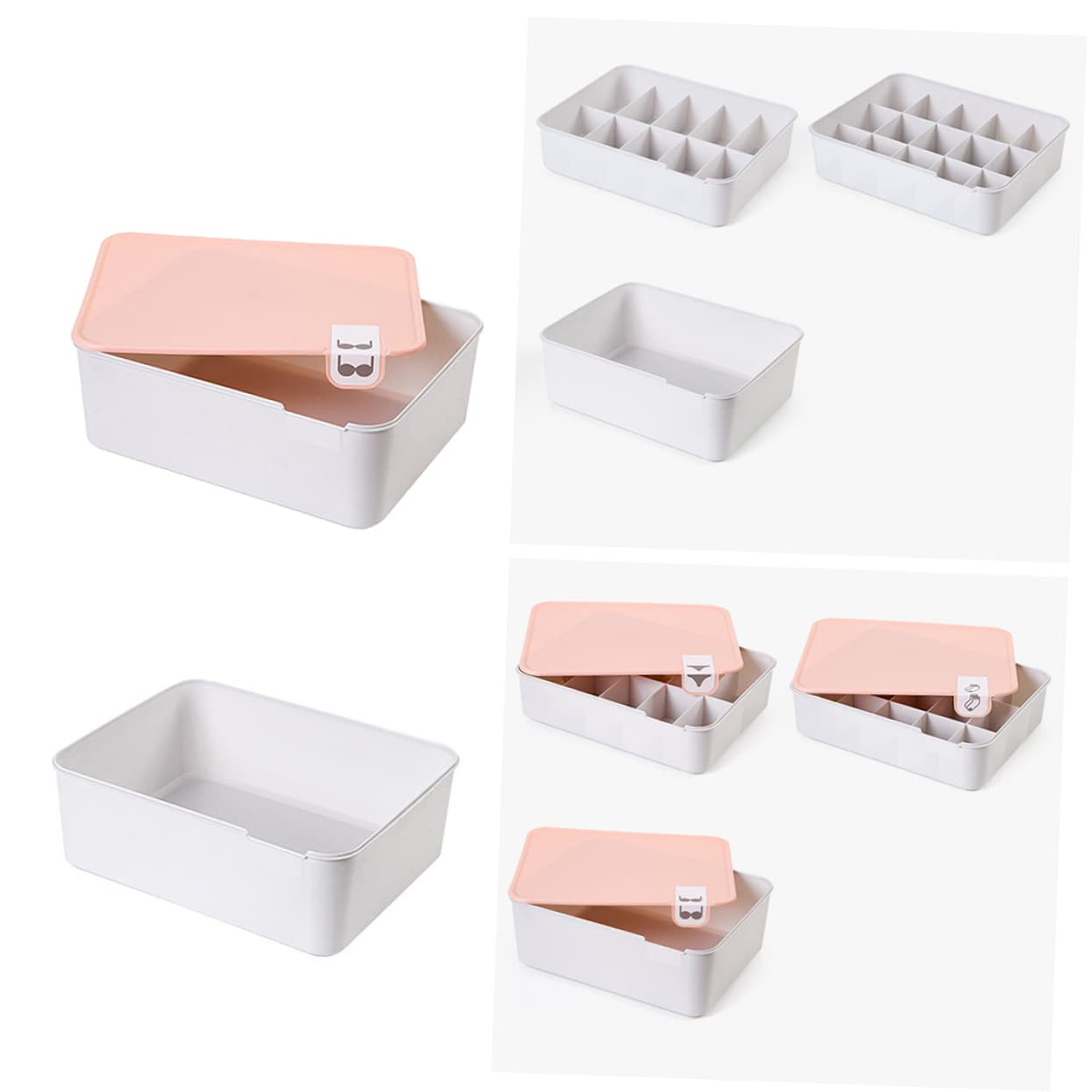 1 Caja Organizador De Ropa Interior De Armario Divisor Del Cajón Del Sujetador Contenedor De Almacenamiento De Sujetador Organizador Del Cajón Del Sujetador Sostén Con Cubierta