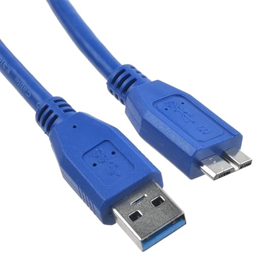 Cable USB 3.0 para computadora portátil, cable de sincronización de datos compatible con LaCie 9000464U 2TB Fuel USB3.0 unidad de almacenamiento