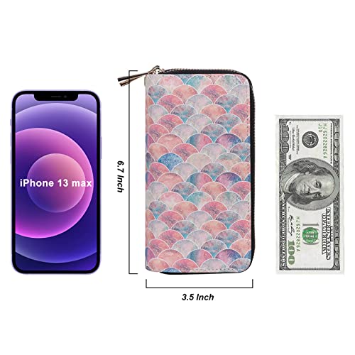 Image of Cellphone Wallet for Women Dual Zipper Long Purse with Removable Wristlet