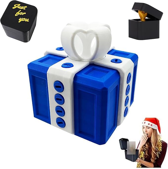 The Annoying Present with Finger, Hilarious Gag Prank Boxes Surprise Gift Box with Screws for Adults, 3D Printed Funny For Birthday Christmas (C-1PC)