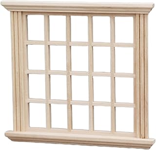 Abaodam Dollhouse Windows 1:12 Scale Wooden Dollhouse Window Frame Model Dollhouse Furniture Miniature Window Frames for Doll House Furniture Accessories