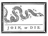 White Join Or Die Snake Flag Sticker (Revolutionary Vintage war Historical USA)