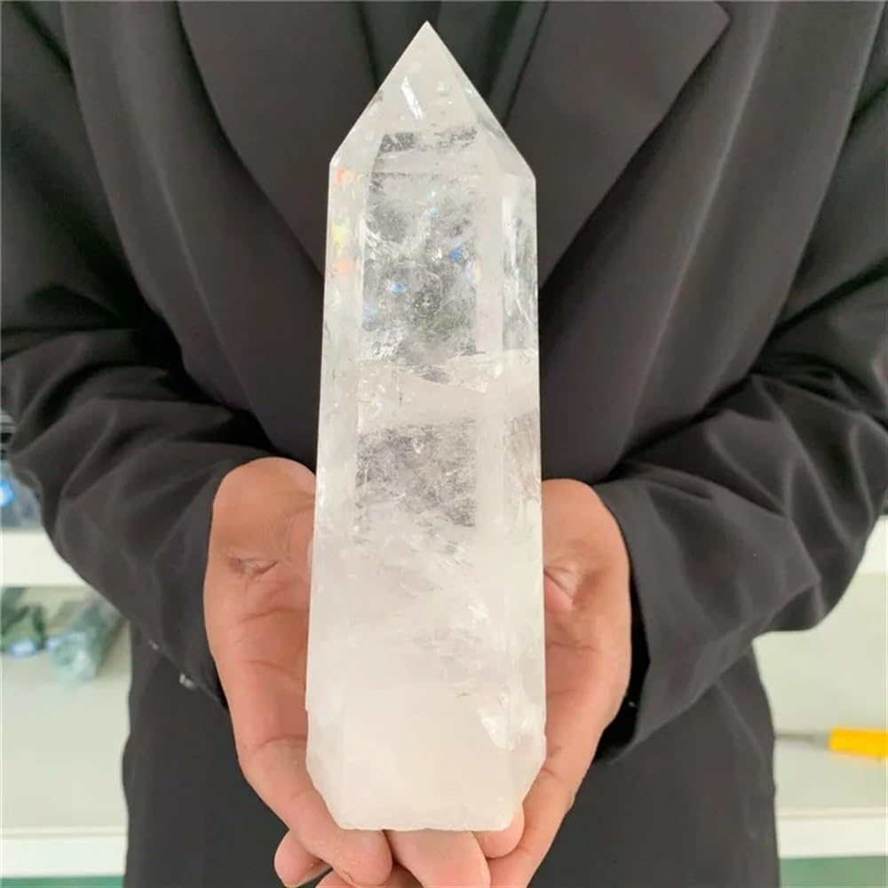 KJEBVHIRS Stone White Crystal Column Quartz Wand Point Obelisk