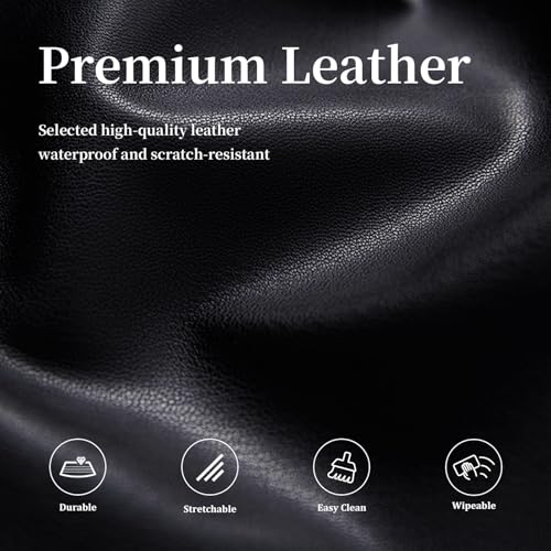 Image of PU Leather Bar Stool Covers with Backs Waterproof Bar Stool Chair Covers