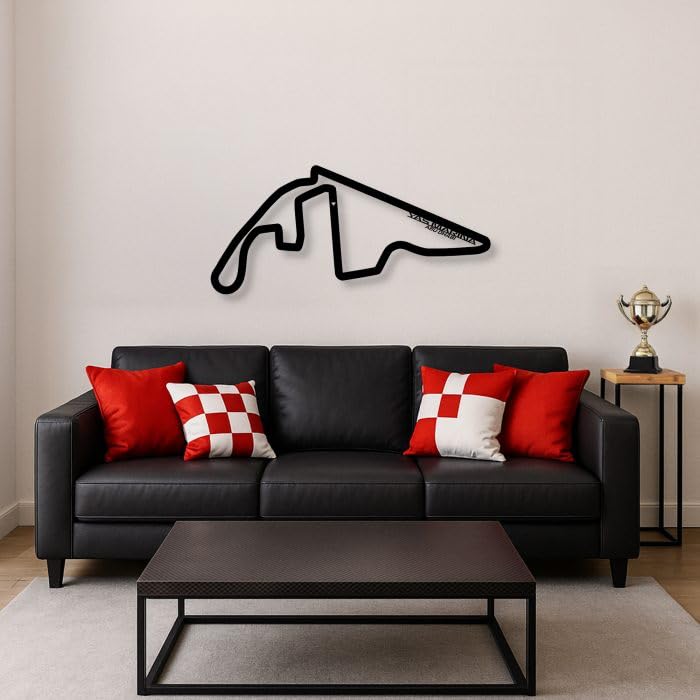 Circuit Formule 1 Yas Marina : sculpture murale de prestige en aluminium thermolaqué noir