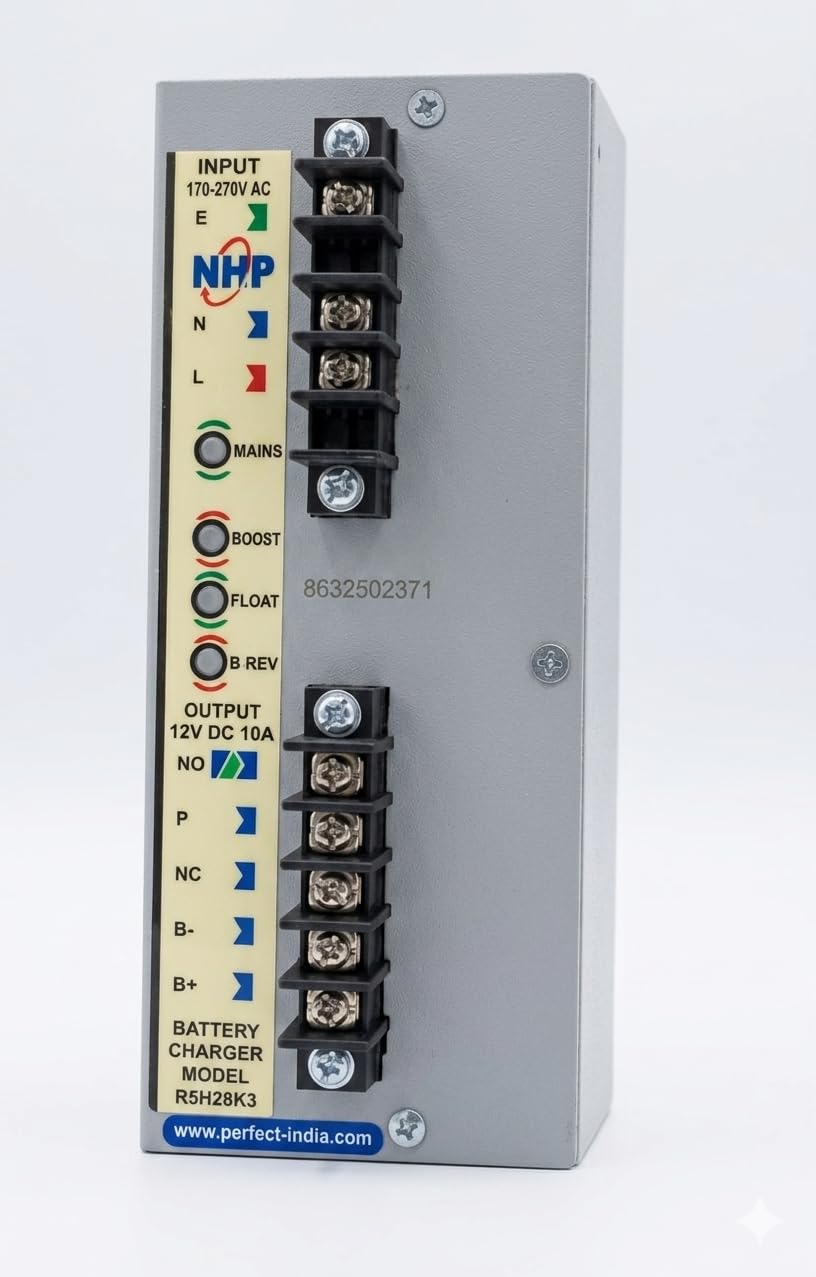 NHP Automatic Battery Charger, 12V DC 10A, Model R5H28K3, 170-270V AC Input, for Generator/Inverter/Car Lead Acid Battery Charger-image-18