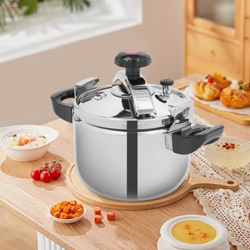 Pressure Cooker, 201 Stainless Steel Pressure Cooker, 6.35 Qt Pressure Pot, Electric Pressure Cookers, Quick Cooking Cookware for All Stoves Induction Gas Electric for Family Meals - Image 4