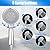 Detachable Handheld Shower Head with Hose - High pressure 5 Functions Showerheads Hand Held Shower Heads,Extra Long 4.7 ft. Stainless Steel Hose and Holder.