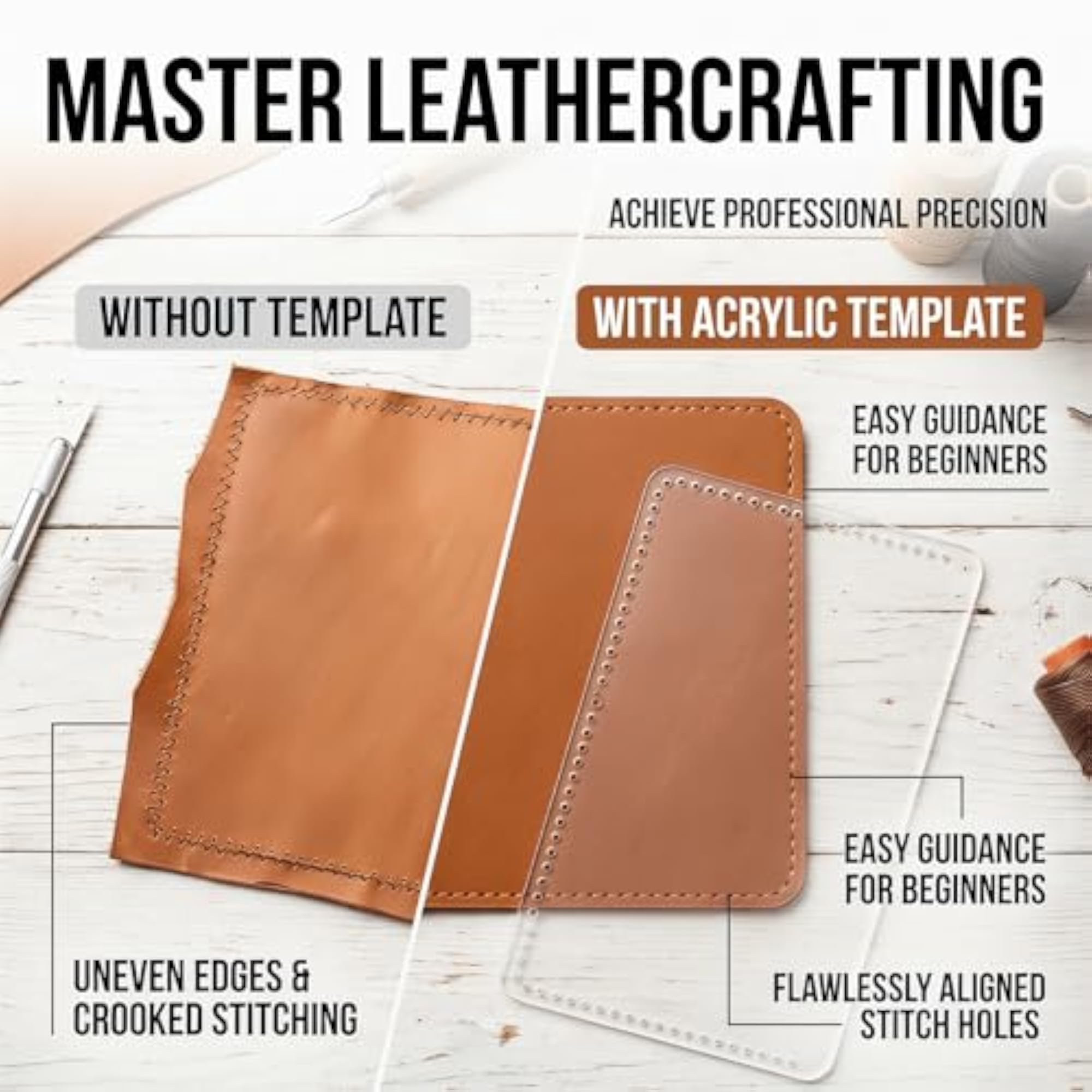 Acrylic Leather Pattern Template for Wallets and Bags