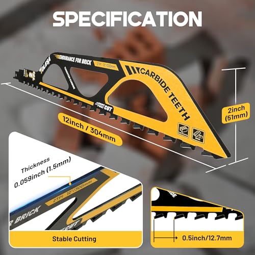TOLESA 12-Inch Carbide Masonry Blade