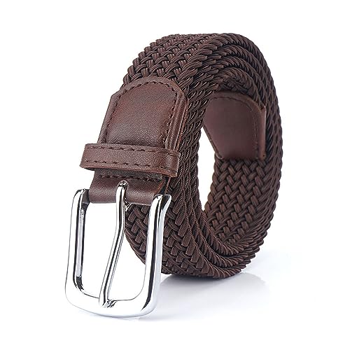 Recopilación de Cinturon Cafe para comprar hoy. 46 TecHong - Cinturón elástico trenzado para hombre, lona elástica, tela casual, 41-50 pulgadas, para trabajo, viajes, deportes, hombres y mujeres, Café, Medium