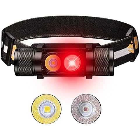 77outdoor LED Rechargeable Red Headlamp, D25LR Powerful Lightweight Head Flashlight with 90 High CRI Bright White Light and 660nm Deep Red Light, USB Charging for Camping, Hiking, Hunting Cover