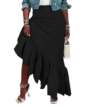 Ameri UND OVER SLIT RUFFLE SKIRT S ブラック Ameri（アメリ）の「UND OVER SLIT RUFFLE SKIRT（スカート