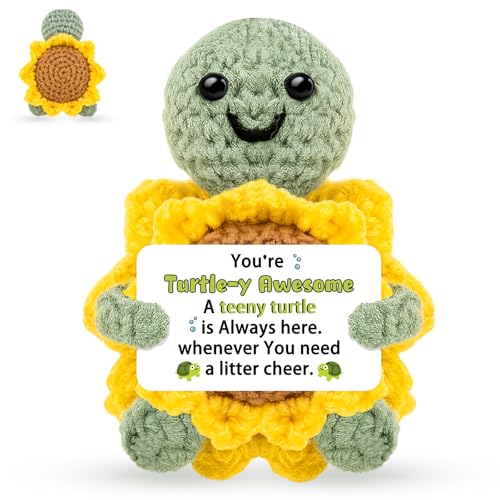 Womens Stocking Stuffers Funny Turtle Gifts Positive Crochet Turtle Decor