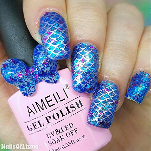 Esmalte de uñas gel transparente con glitter 10ml miniatura 4