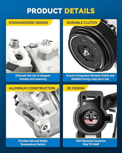 Image of PHILTOP 2021948 Air Conditioner AC Compressor with Clutch for Land Rover Range Rover Sport 2006-2009,LR3 2005-2009,Range Rover 2006-2009, Jaguar XF 2009, 2010 4.2L