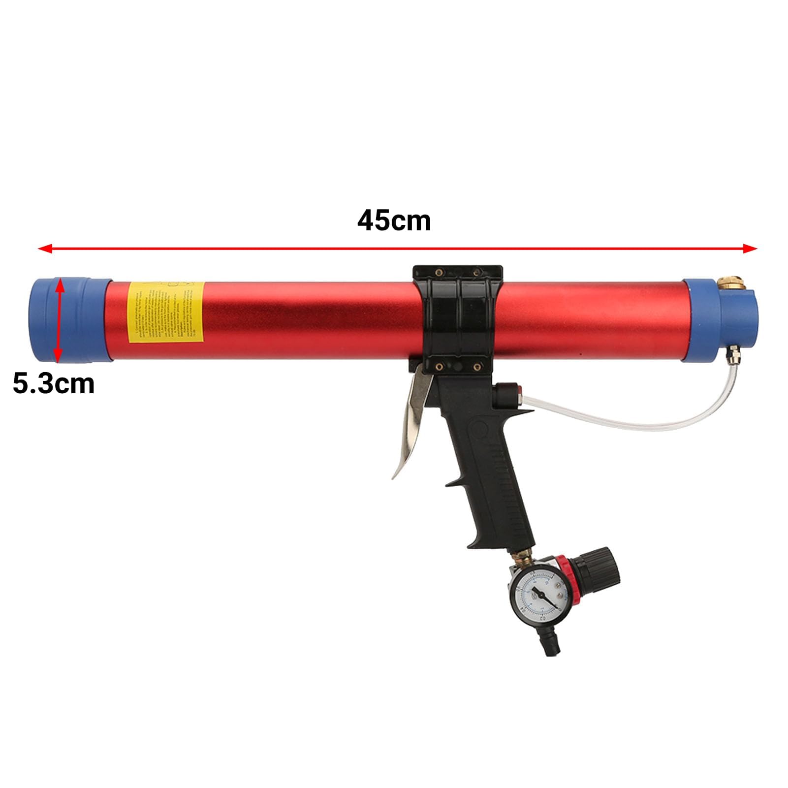 Pistola Ad Aria Compressa per Colla Morbida 600 Ml Pistola Pneumatica per Silicone Pneumatico, Utensile Manuale per Pistola in Silicone Ad Aria con Indicatore di velocità per