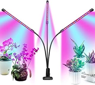 bseah Grow Light Plant Lights for Indoor Plants, Clip-On Full Spectrum Plant Grow Lights, Auto ON & Off Timer 3/9/12H, Dimmable Brightness & 3 Light Modes (with AC Adapter)