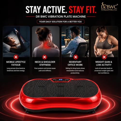 Image of Dr BWC Crazy Fit Vibration Plate Machine for Home |Vibration Plate for Women & Men |Sliming Weight Loss Machine | 99 Vibration Level | 5 pre Set Auto Programme | Muscle Toning, Flexibility