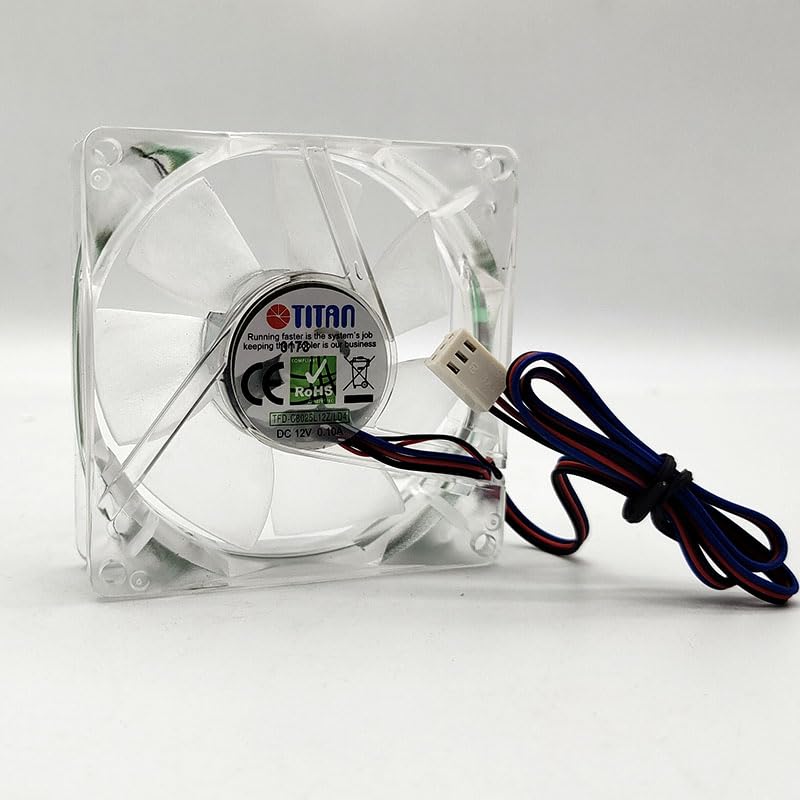 NZNYDNL TFD-C8025L12ZLD4 8025 12V 0.10A 8CM 3-wire transparent lighting cooling fan